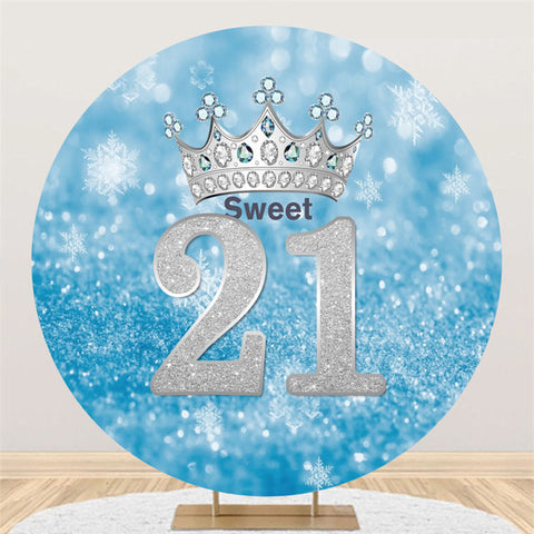 Toile de fond d'anniversaire bleu bokeh à paillettes argentées 21e anniversaire Toile de fond d'anniversaire bleu bokeh à paillettes argentées 21e anniversaire