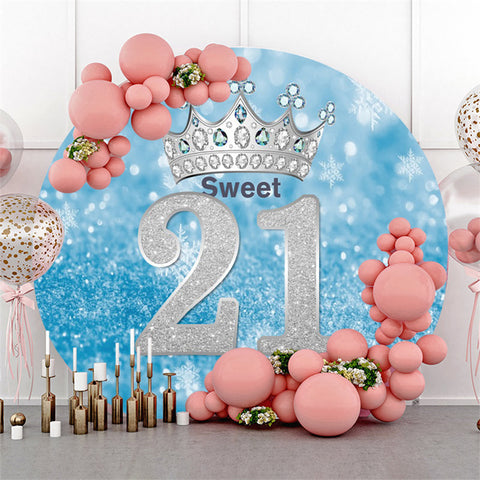 Toile de fond d'anniversaire bleu bokeh à paillettes argentées 21e anniversaire Toile de fond d'anniversaire bleu bokeh à paillettes argentées 21e anniversaire