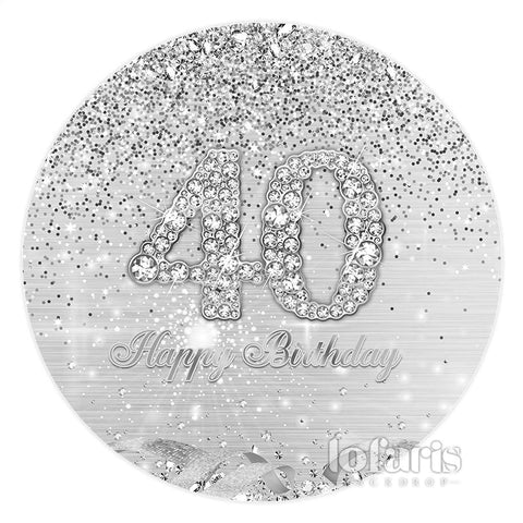 Toile de fond de cercle joyeux 40e anniversaire sur le thème de l'argent Toile de fond de cercle joyeux 40e anniversaire sur le thème de l'argent