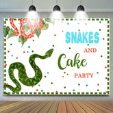 Serpents et toile de fond de fête de gâteau pour la décoration d'anniversaire