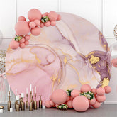 Oeuvre De Ligne Violet Rose Doux Toile De Fond Abstraite Ronde