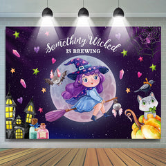 Quelque chose de méchant brasse la toile de fond de la douche de bébé d'Halloween