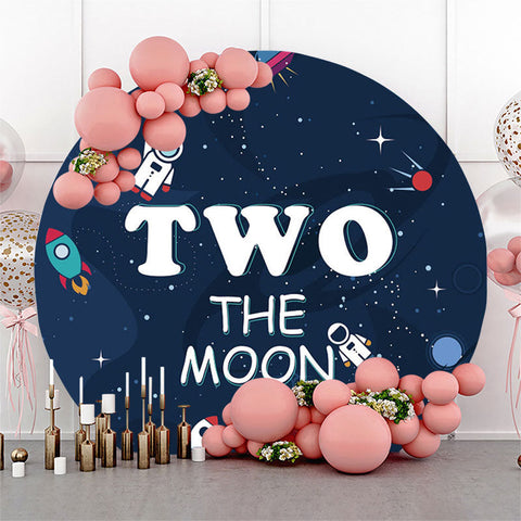 Espace Astronaute garçon 2e Anniversaire Toile de Fond Ronde Espace Astronaute garçon 2e Anniversaire Toile de Fond Ronde