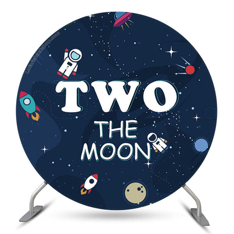 Espace Astronaute garçon 2e Anniversaire Toile de Fond Ronde Espace Astronaute garçon 2e Anniversaire Toile de Fond Ronde