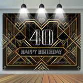 Lignes spéciales Silver Happy 40th Birthday Backdrop