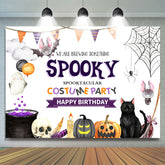Spooky Costume Party Halloween Joyeux Anniversaire Toile de Fond