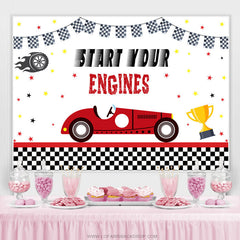 Srart Your Engines Fond de joyeux anniversaire sur le thème de la voiture