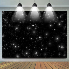 Nuit étoilée Black Night Sky Sparkle Stars Toile de fond