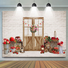 Strawberry Happy First Birthday Toile de fond pour Sweet Girl