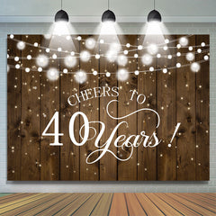 Stripe Wood Cheers To 40 Ans Joyeux Anniversaire Toile de Fond