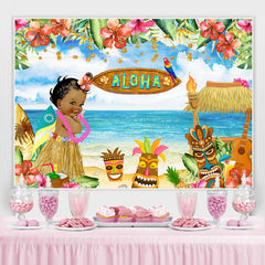 Summer Aloha Luau Party Bord de mer Floral Baby Backdrop