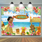 Summer Aloha Luau Party Bord de mer Floral Baby Backdrop