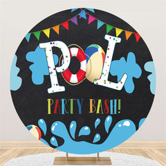 Summer Pool Party Bash Round Toile de fond mignonne pour les vacances