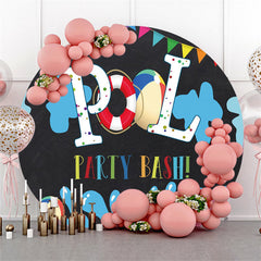 Summer Pool Party Bash Round Toile de fond mignonne pour les vacances