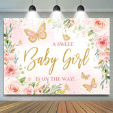 Sweet Baby Gilr est sur le chemin de fond de douche de bébé rose