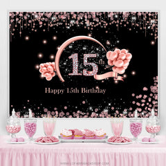 Doux Ballon Bokeh Joyeux 15ème Anniversaire Toile de Fond