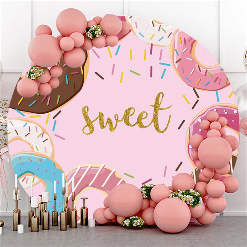 Toile De Fond Donut Bonbon Anniversaire Enfants - 150x100 Cm (5x3 Pieds), Vinyle Haute Définition, Pour Photo Et Décoration De Fête