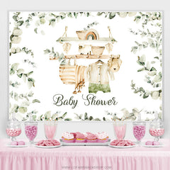 Toile de fond de douche de bébé de feuilles vertes douces pour garçon