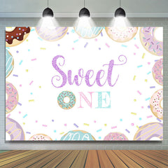 Sweet One Donuts Premier anniversaire Toile de fond simple pour filles