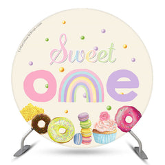 Sweet Rainbow Candy 1er Anniversaire Toile de Fond Ronde