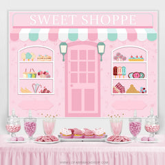 Sweet Shoppe Bébé Rose Candyland Joyeux Anniversaire Toile de Fond