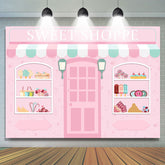 Sweet Shoppe Bébé Rose Candyland Joyeux Anniversaire Toile de Fond