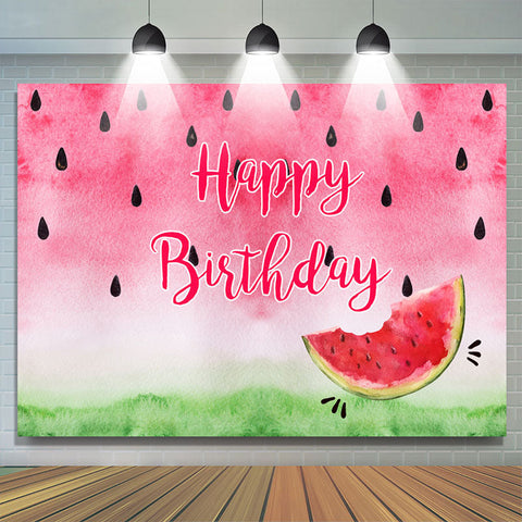 Décoration de fond de joyeux anniversaire de pastèque douce Décoration de fond de joyeux anniversaire de pastèque douce