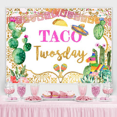 Toile de fond de fête d'anniversaire mexicaine Taco Twosday Fiesta