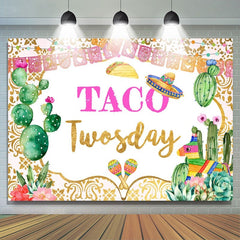 Toile de fond de fête d'anniversaire mexicaine Taco Twosday Fiesta