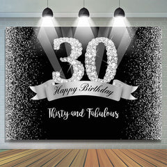 Trente et Fabuleux Bokeh Argent 30e Toile de Fond d'Anniversaire