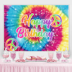 Tie-Dye 60s Hippie Thème Joyeux Anniversaire Toile de Fond