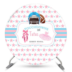 Touchdowns ou Tutus Gender Reveal Toile de fond ronde