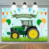 Toile de fond de séance photo d'anniversaire sur le thème du tracteur pour garçon