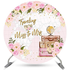 Toile de fond de mariage rond floral doux rose de voyage