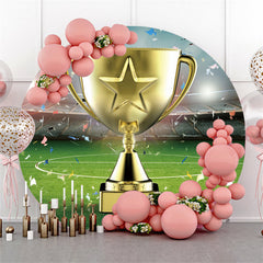 Trophée Jeu Célébration Sport Rond Toile de Fond Pour La Fête