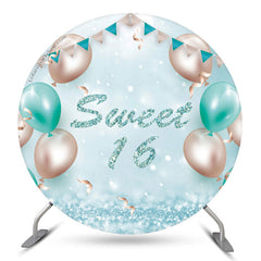 Ballon Turquoise Sweet 16 Anniversaire Toile de Fond Ronde