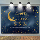 Toile de fond de douche de bébé Twinkle Twinkle Little Star Blue