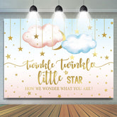 Toile de fond Twinkle Star Blue Pink Cloud Gender Reveal
