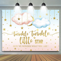 Toile de fond Twinkle Star Blue Pink Cloud Gender Reveal