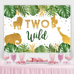 Toile de fond du 2e anniversaire de deux animaux sauvages de la jungle tropicale