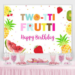 Twotti Frutti Aquarelle Fruits Filles Anniversaire Toile de Fond