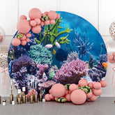 Toile de fond ronde de corail du monde sous-marin pour l'anniversaire