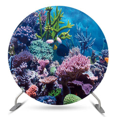 Toile de fond ronde de corail du monde sous-marin pour l'anniversaire