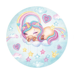 Toile De Fond Cercle Licorne Étoile Et Amour Baby Shower