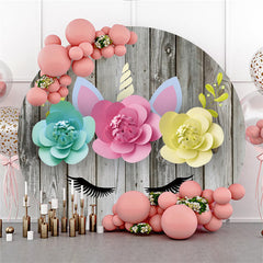 Licorne Bois Fleur Joyeux Anniversaire Cercle Toile de Fond