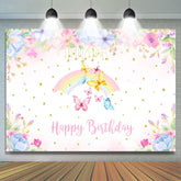 Toile de fond anniversaire princesse aquarelle flore bébé filles