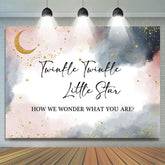 Toile de fond de douche de bébé étoile scintillante aquarelle or