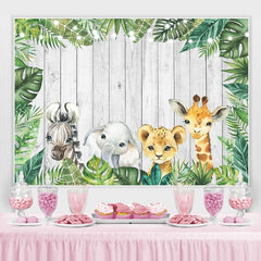 Décors d'animaux de safari à l'aquarelle pour baby shower