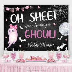 Nous avons une toile de fond de douche de bébé Halloween goule