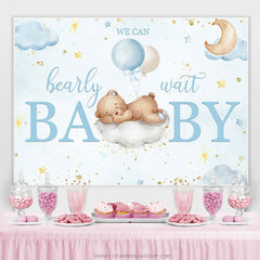 We Can Bearly Wait Bear Cloud Baby Shower Backdrop